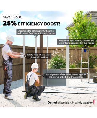 8' x 6' Storage Shed Garden Tool House w/ Vents Doors