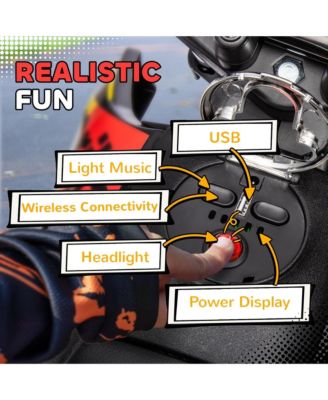 12V Aprilia Licenced Kids Motorcycle with Training Wheels,