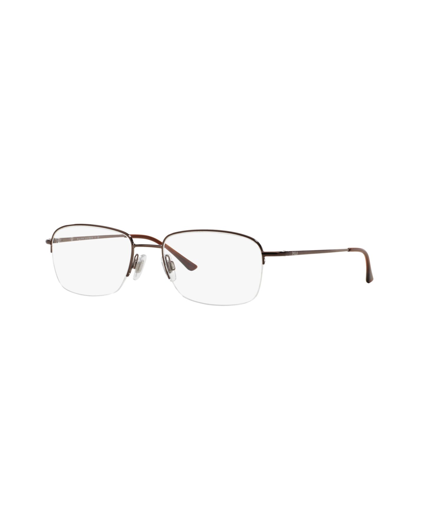 Мужские очки Polo Ralph Lauren Man Square Metal PH1001 Eyeglasses, цвет: Коричневый — фото 1