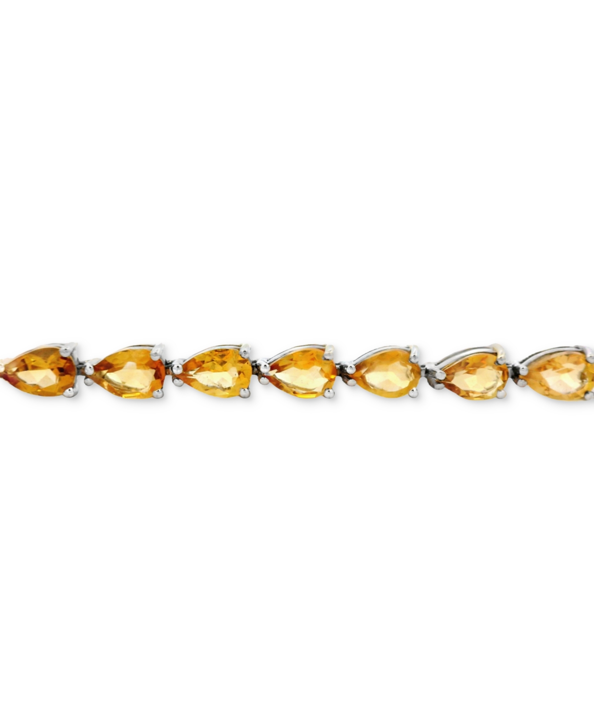 Macy's Citrine Pear Tennis Bracelet (9-3/8 Ct. T.w.) In Sterling Silver In Yellow