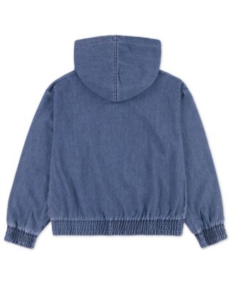 Big Girls Pullover Kangaroo Pocket Denim Hoodie