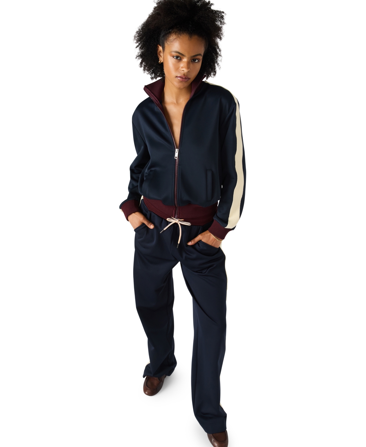 Steve Madden Daisy Colorblock Track Jacket In Blue