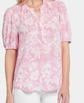 Women's Short Puff Sleeve Popover Top