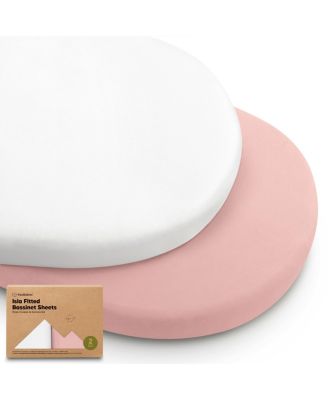 Bassinet Sheet for Baby Girls, Boys, 2-Pack Isla Fitted Bassinet Sheets, Bassinet Mattress Sheets