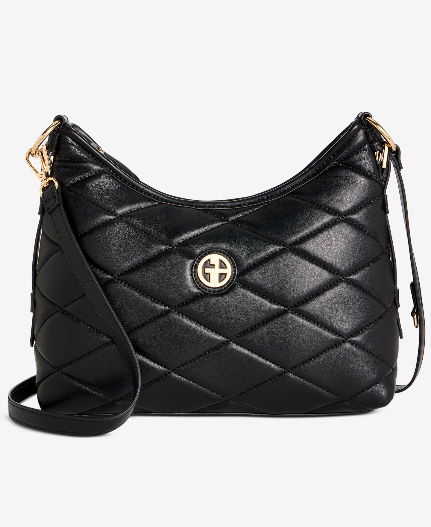 Женская сумка Giani Bernini Small Quilted Soft Shoulder Crossbody, цвет: Чёрный — фото 1