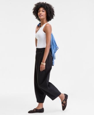 Women's Pleated Barrel-Leg Ankle Pants, Macy's Exclusive