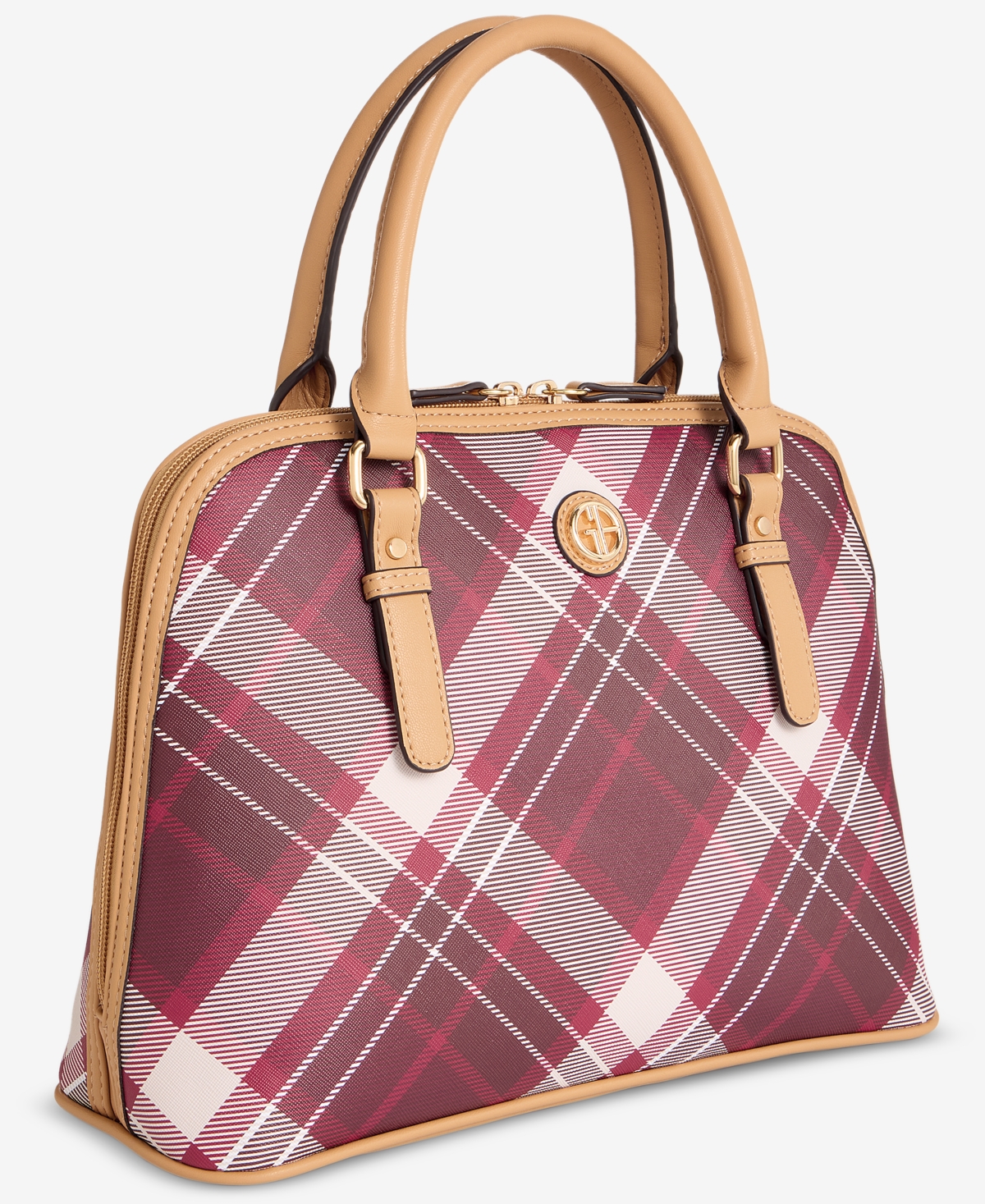 Giani Bernini Plaid Dome Satchel Bag, Macy's Exclusive