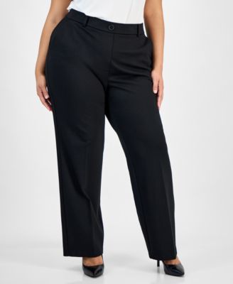 Plus Size High Rise Straight Leg Pants