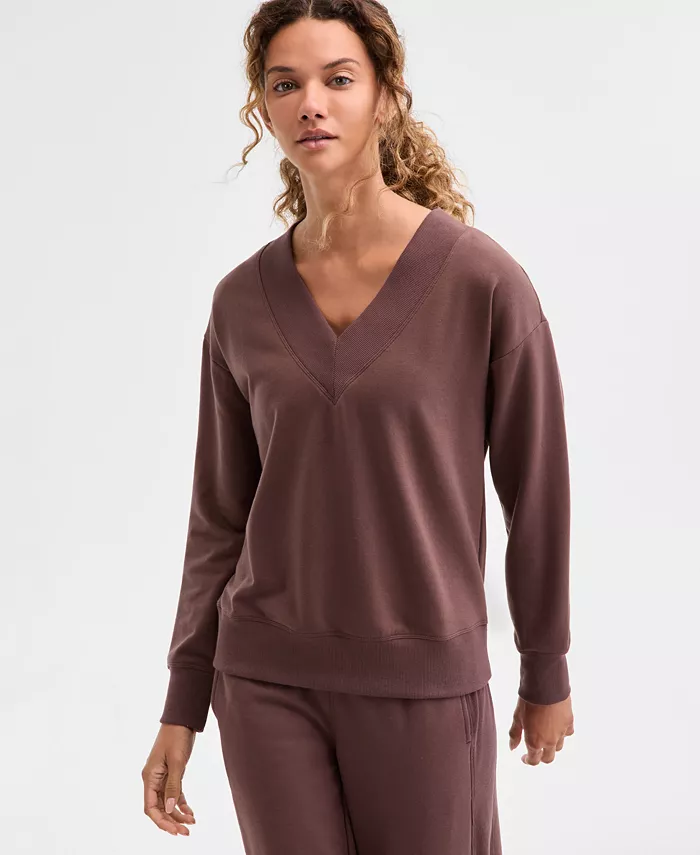 Women's Fleece V-Neck Sweatshirt - thumbnail 3