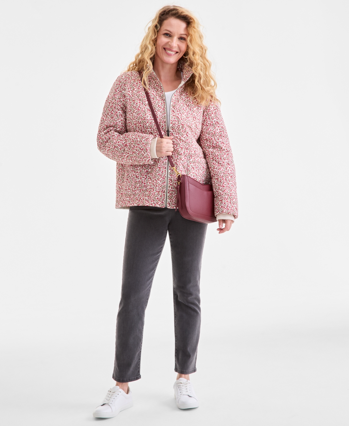 Style & Co Women's Cotton Printed Puffer Jacket, Macy's Exclusive