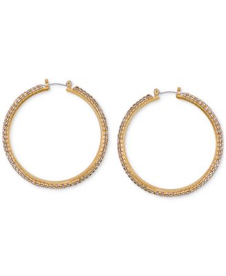 Crystal Pav&eacute; Large Hoop Earrings
