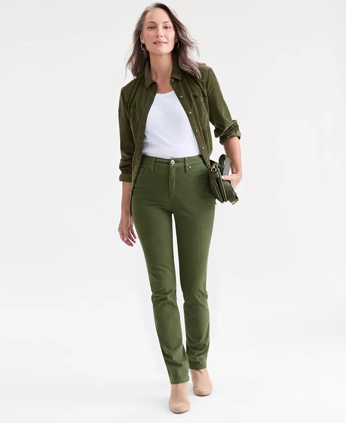 Petite High Rise Natural Straight-Leg Jeans
