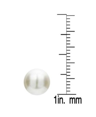 Teens White Gold Plated Sterling Silver Faux Pearl Studs