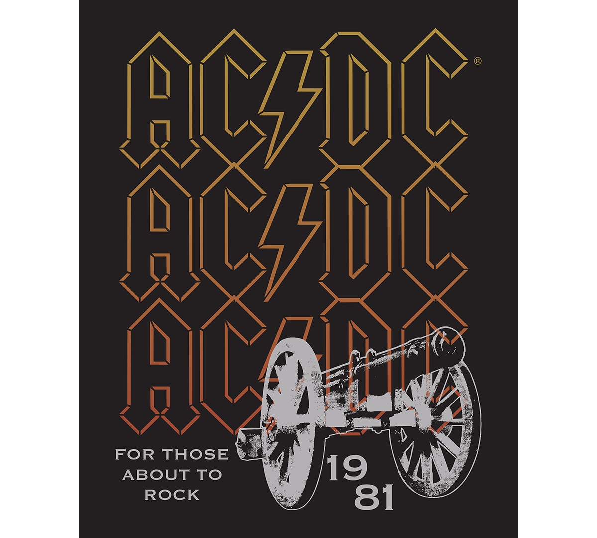 Hybrid Apparel Men's Acdc For Those About To Rock Graphic T-shirt In Black