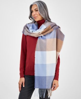 Style & Co - Women's Chevron Weave Buffalo Plaid Scarf