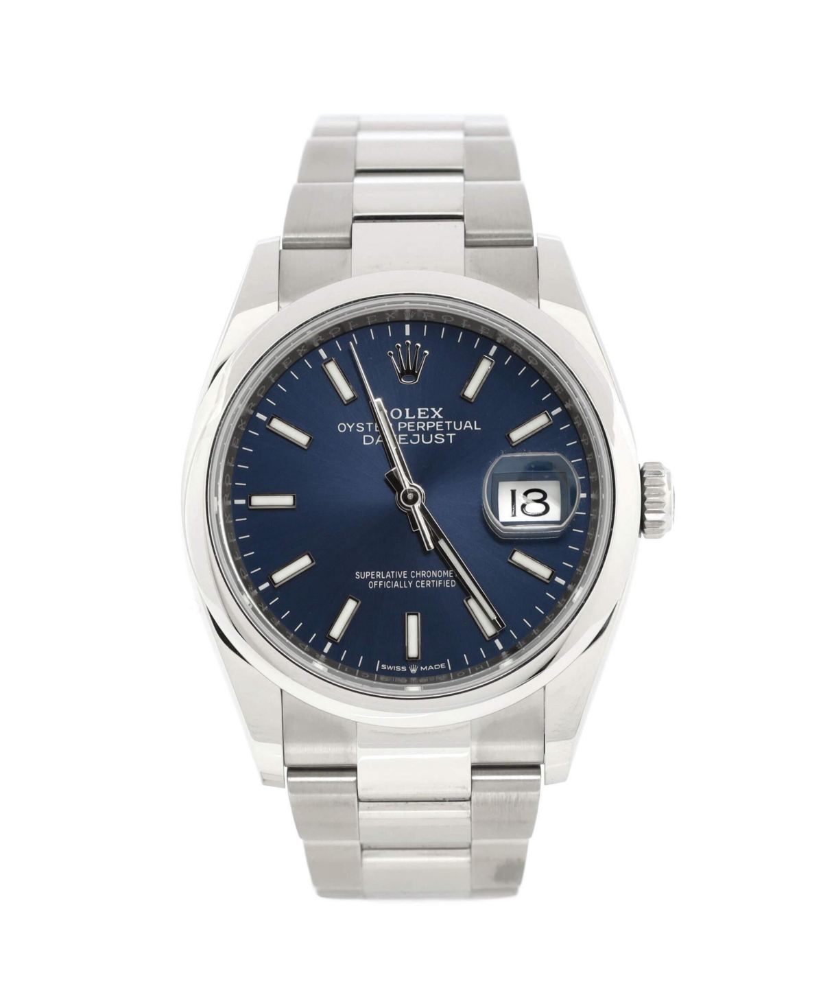Oyster Perpetual Datejust Automatic Watch in Stainless Steel 36mm - Dial color: blue