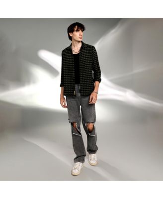 Men's Seaweed Green & Charcoal Black Gingham Shirt