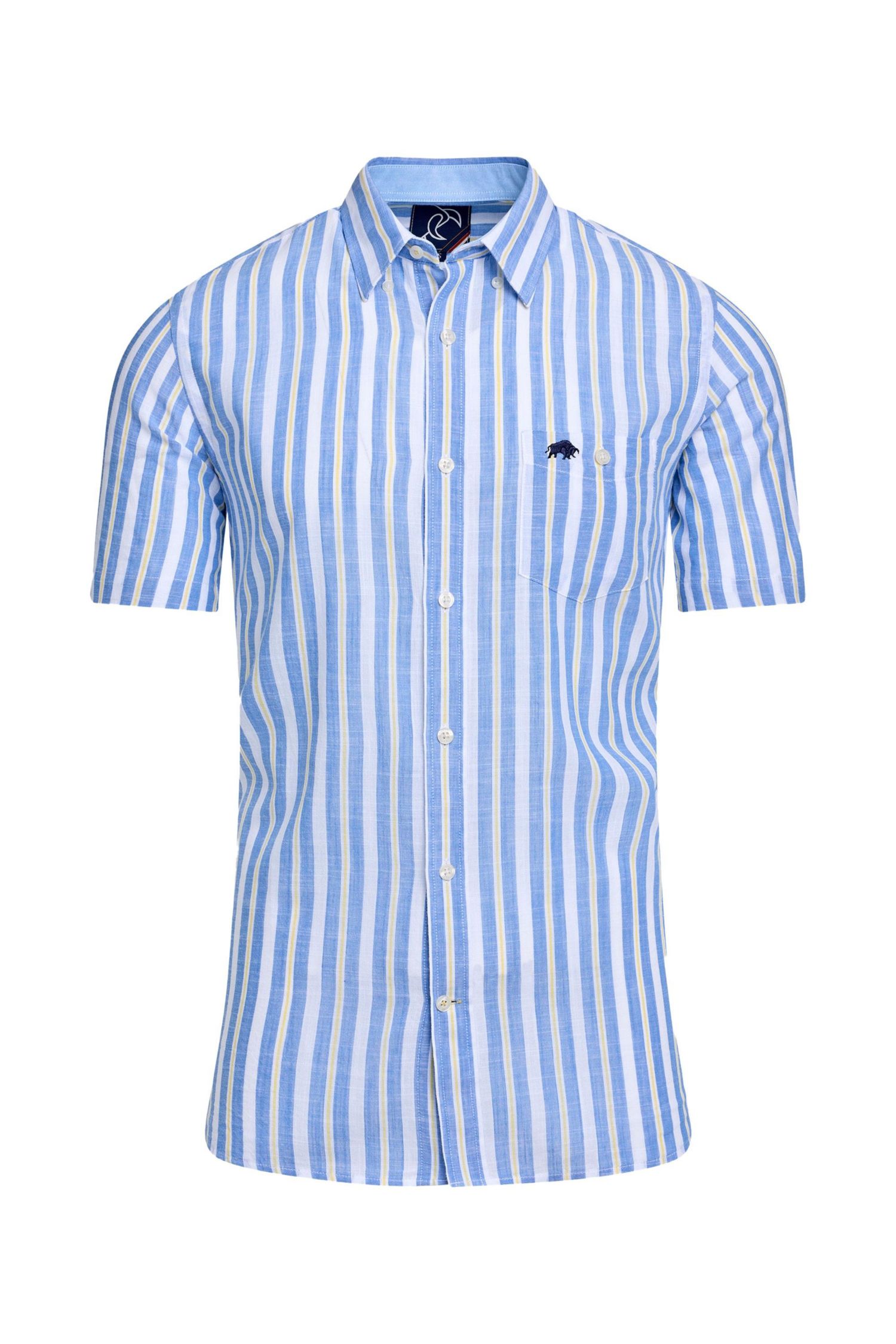 Men's Short Sleeve Cotton Linen Look Shirt