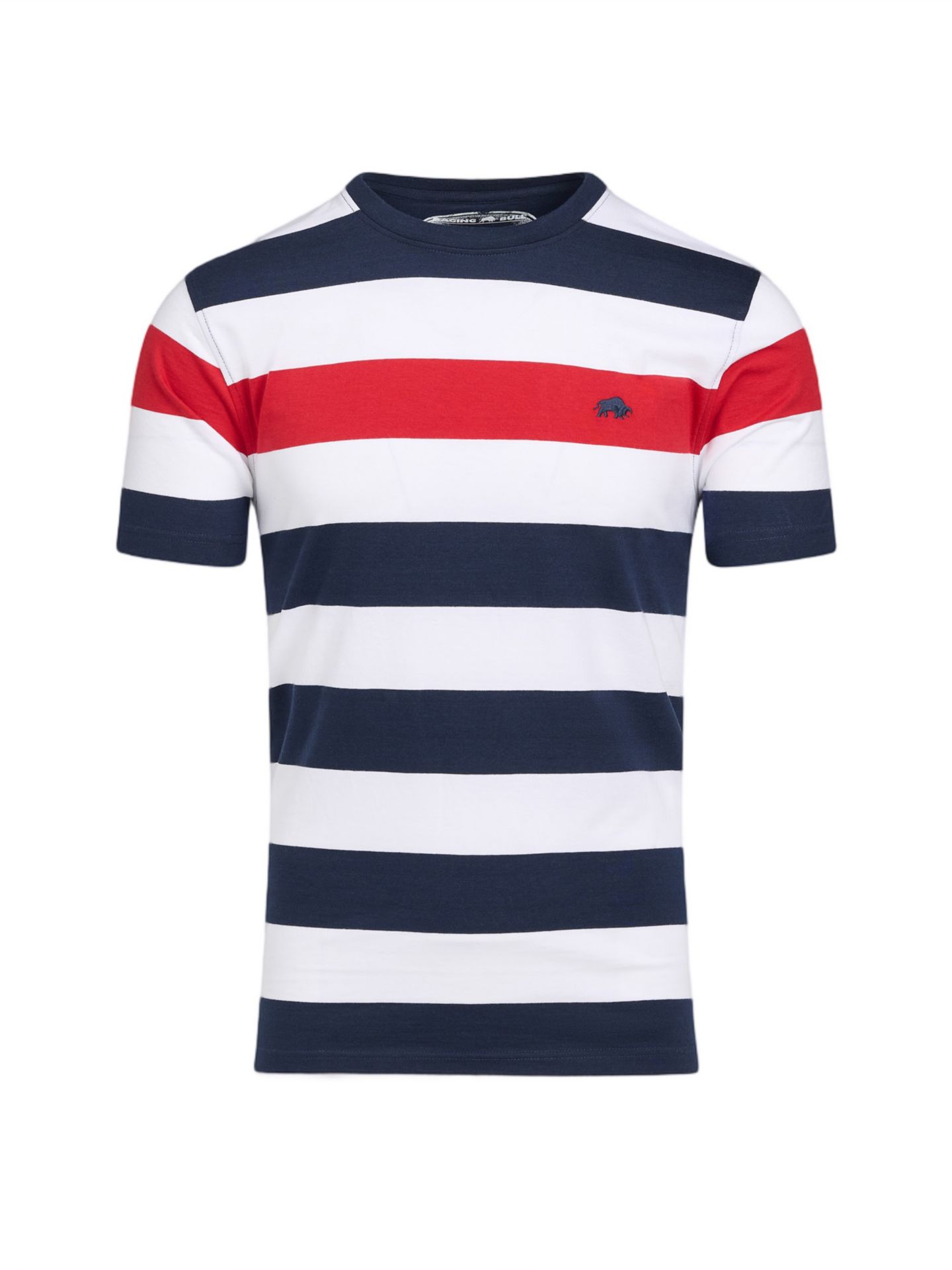 Мужская футболка Raging Bull Contrast Chest Stripe, цвет: Тёмно-синий / Красный — фото 5