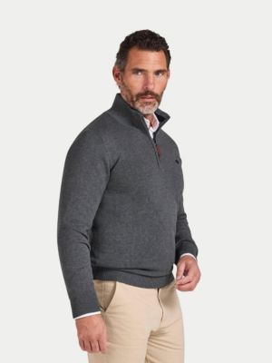 Men's Quarter Zip Cotton/Cashmere Knit