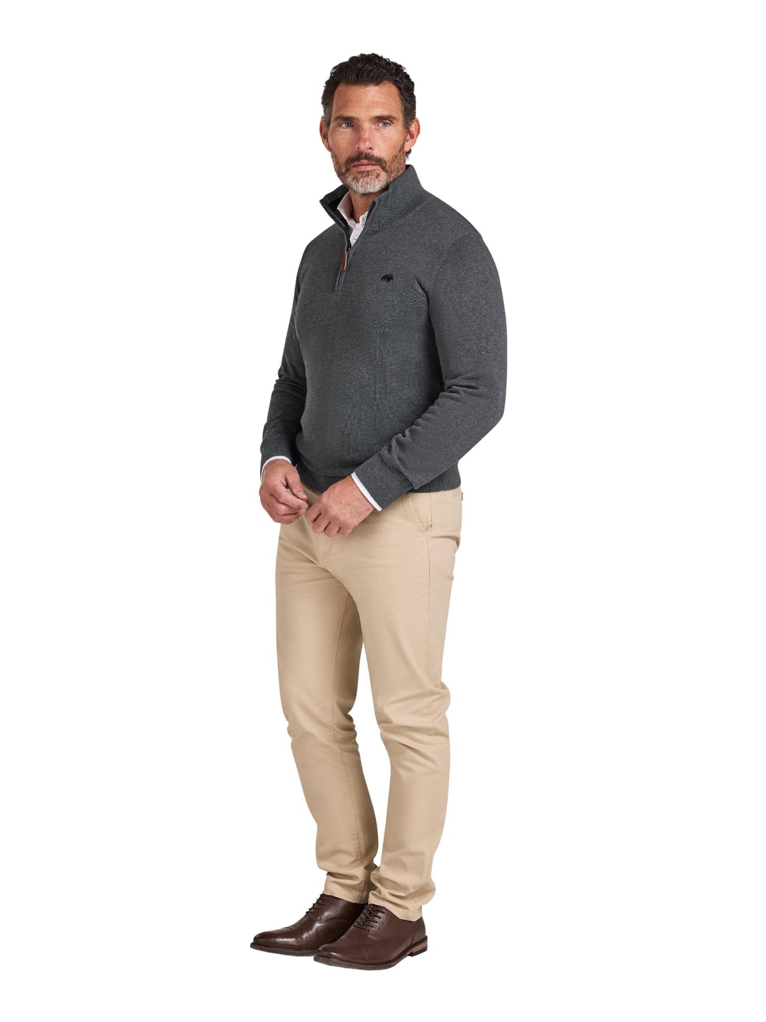 Men's Quarter Zip Cashmere Blend Sweater