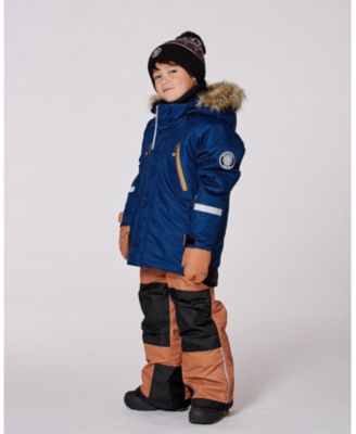 Boy Two-Piece Play Snowsuit Navy and Brown - Child