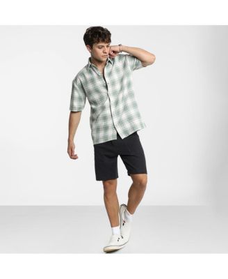 Men's Sage Green & Powder White Buffalo Check Shirt
