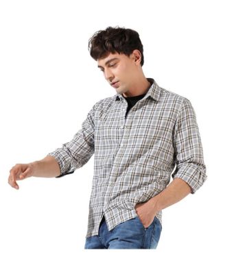 Men's Multicolour Checkered Regular Fit Casual Shirt
