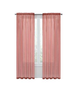Basic 2 Pack Sheer Voile Home Window Curtains - 52 in. W x 84 in. L