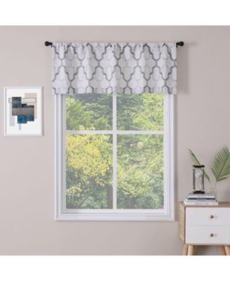 Living Shabby Trellis Clover Rod Pocket Window Curtain Valances - 56 in. W x 14 in. L, Turquoise