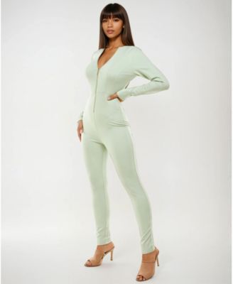 Women's Basic Knit Zip-Up Catsuit