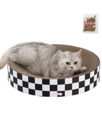 Nelson 20.13" Modern Cardboard Round Bowl Cat Scratcher with Catnip
