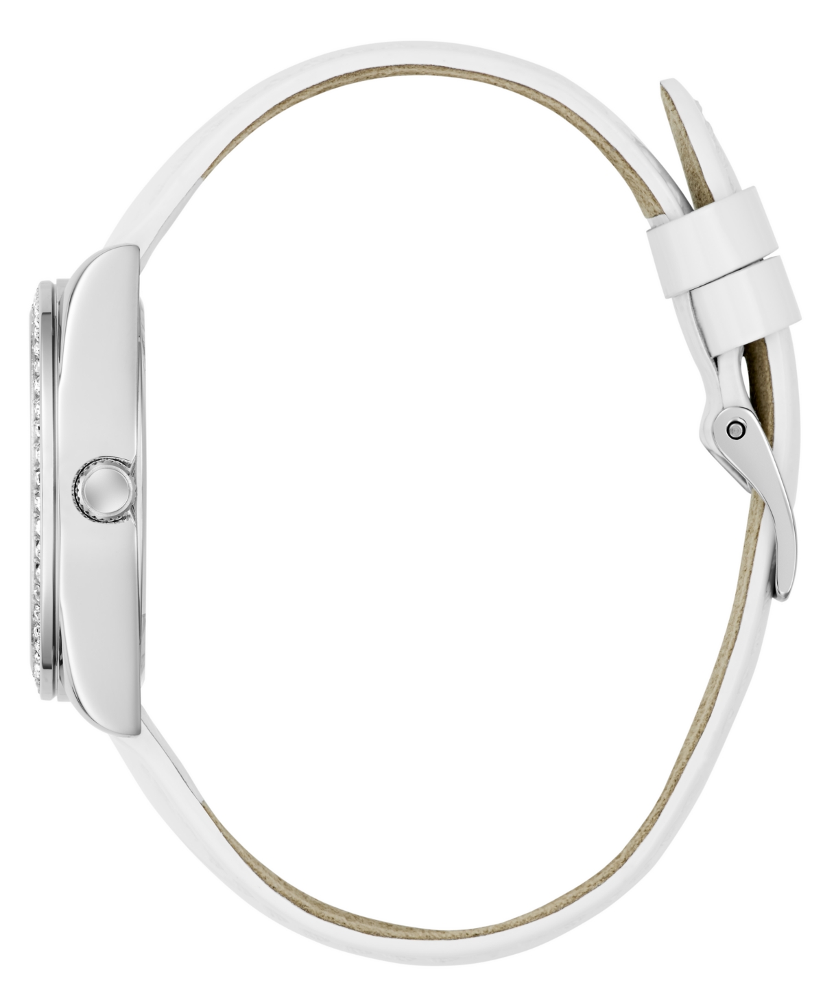 Guess Women's White Silver Tone Analog Watch, 32mm In Silver