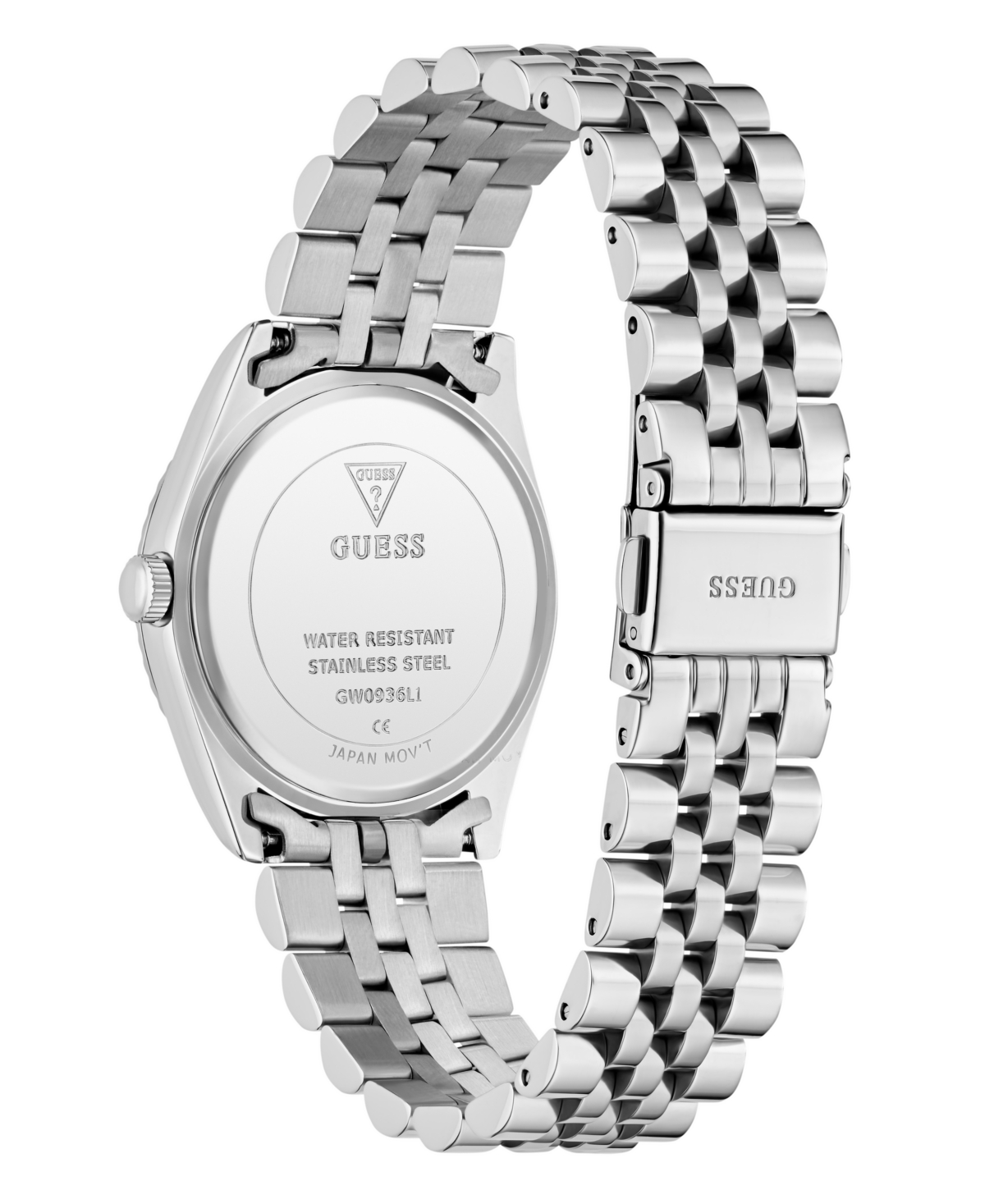 Guess Women's Silver Tone Multi-function Date Watch, 34mm In Metallic