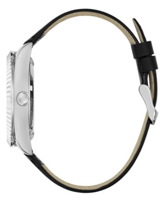 Men's Black Silver Tone Automatic Watch, 42mm