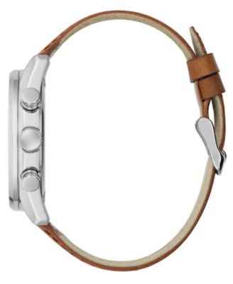 Men's Brown Silver Tone Multi-function Watch, 44mm