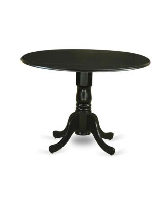 5 Pc Set Black Finish Drop Leaf Kitchen Table with 4 Wooden Dining Chairs