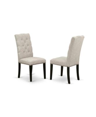 5-Piece Dining Set with 4 Upholstered Chairs and Rectangular Table, Button Tufted Back