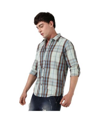 Men's Sage Green Tartan Plaid Shirt