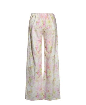 Women's Laureen Pink Floral Print Linen Straight Pants