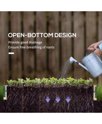 Raised Garden Bed with house PVC Cover, 4' x 3' x 2', Natural