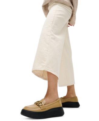 Women's F-Mode Square-Chain Leather Loafers