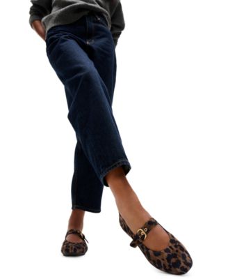 Women's Delicato Leopard Suede Mary Jane Flats