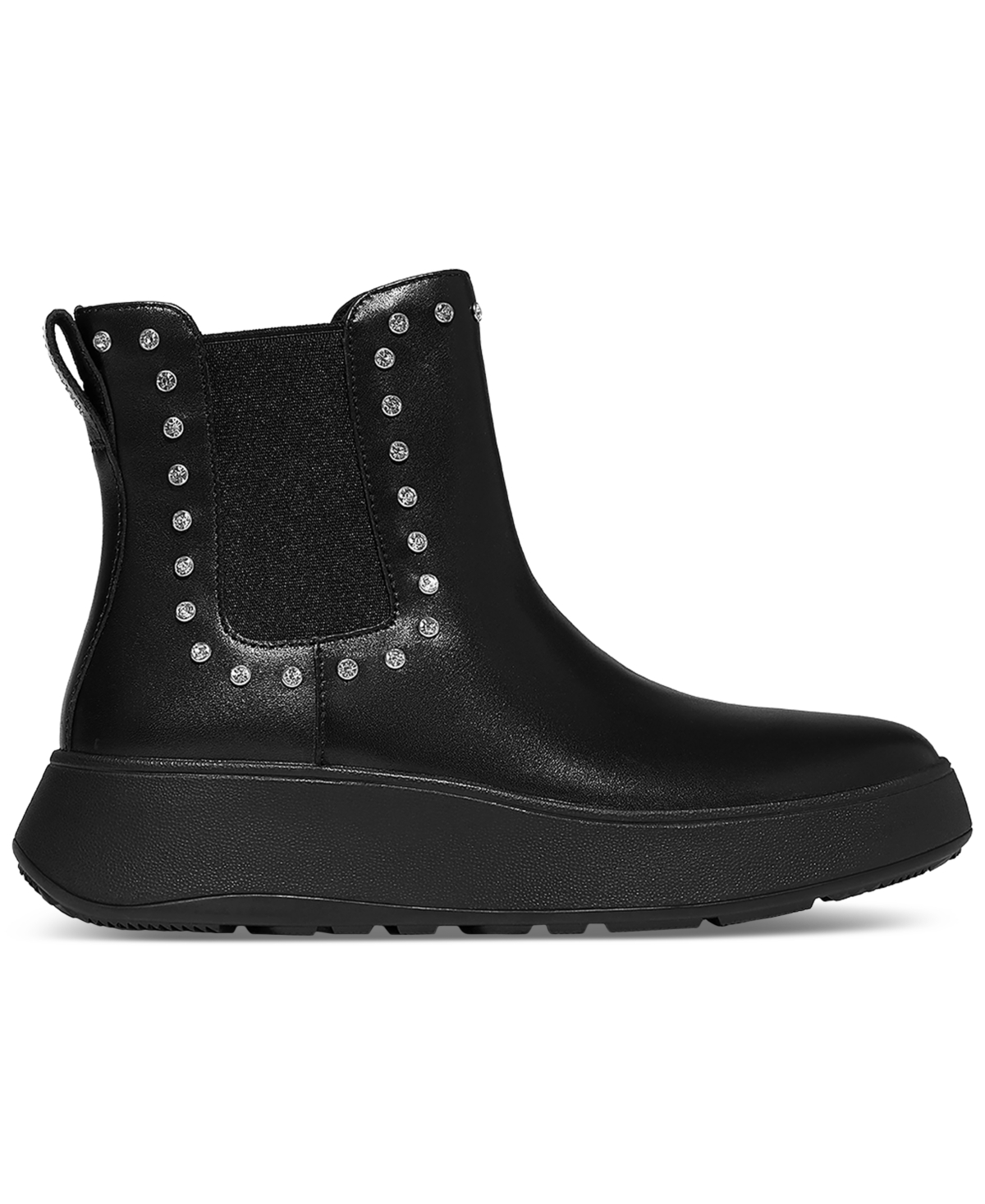 Fitflop Women's F-mode Gem-trim Leather Chelsea Booties In Black