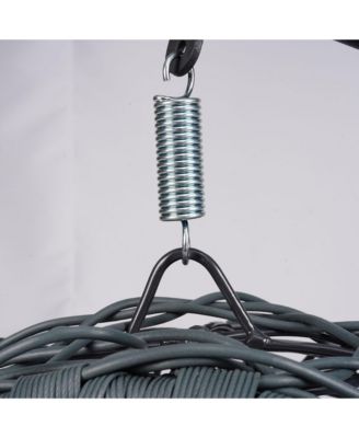 Cat Swing Bed with Stand & Cushion, Cat Egg Chair with Rattan Wicker Appearance, Indoor Hanging Swinging Cat Bed for Cats, Small Dogs, and Small Animals, Green