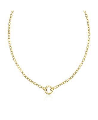 Round Charm Holder Necklace 14K Gold