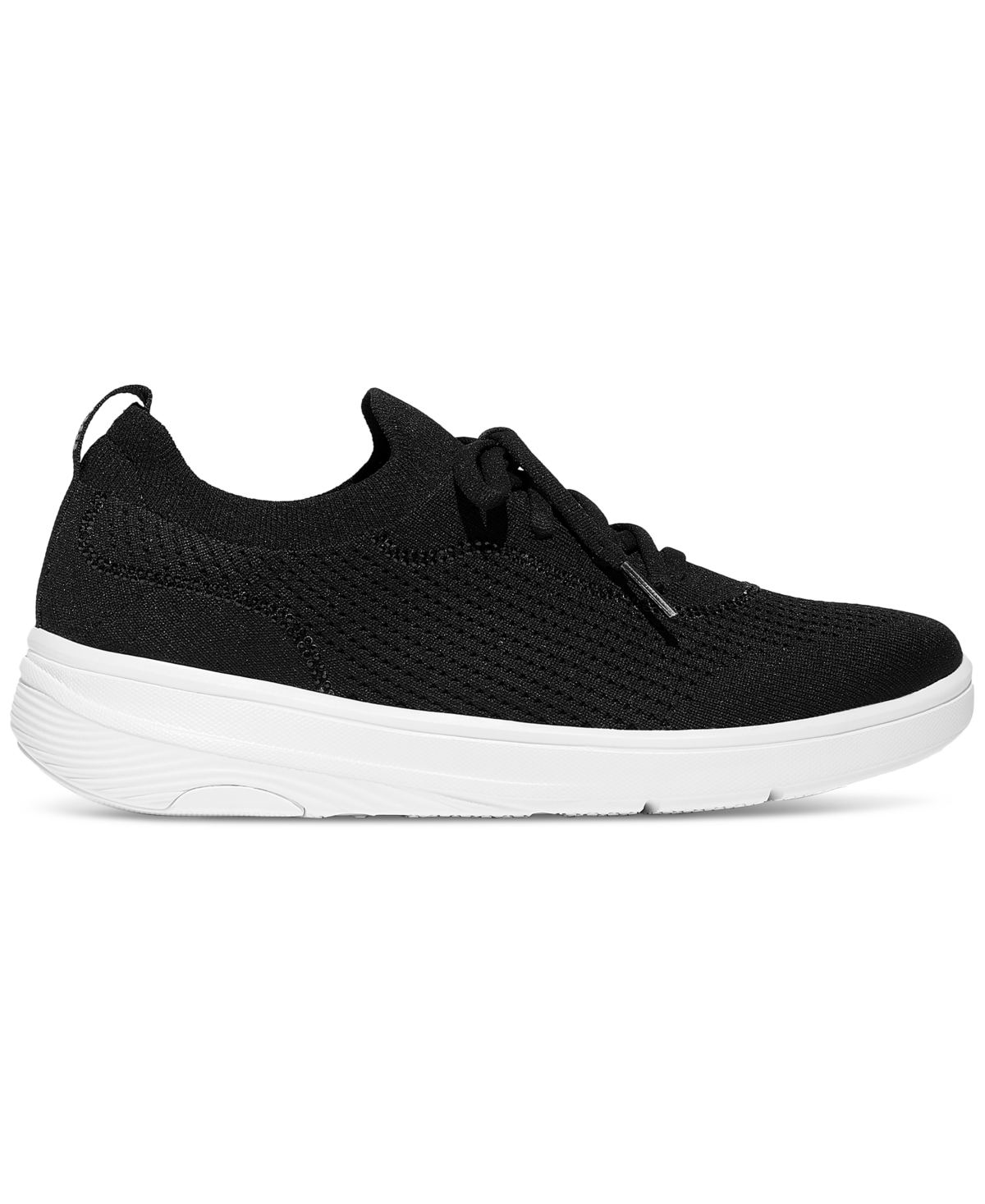 Fitflop Women's Super-q Crystal-trim Knit Laced Up Sneakers In Black