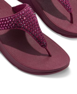 Women's Lulu Maxi-Crystal Toe-Post Wedge Sandals