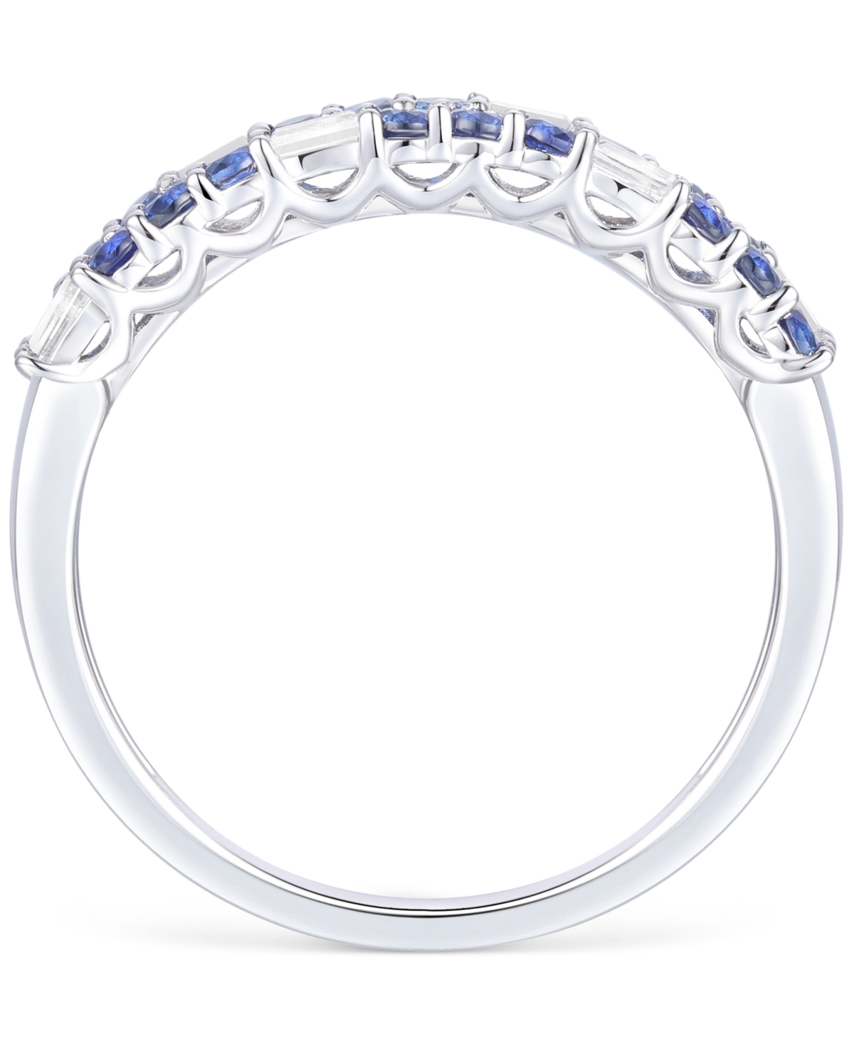 Macy's Created Sapphire, Created White Sapphire & Multi-gemstone Ring In Sterling Silver In Blue