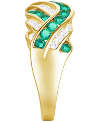 Created Sapphire, Created White Sapphire & Multi-Gemstone Ring in Sterling Silver